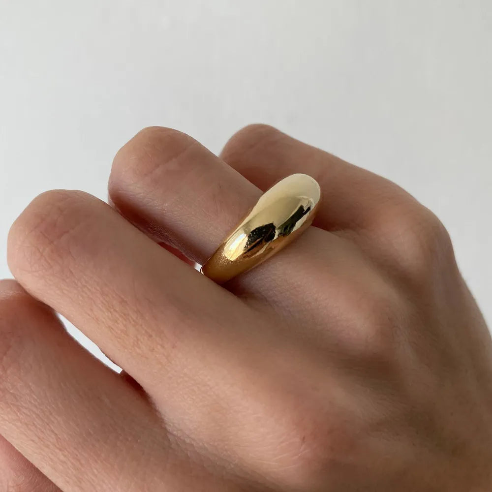 Simple Stainless Steel Arc Ring gold/silver