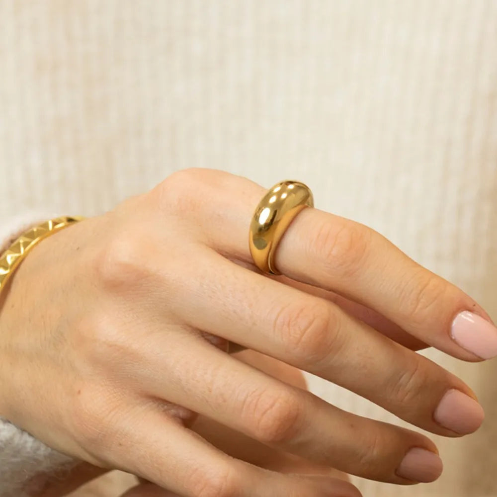 Simple Stainless Steel Arc Ring gold/silver