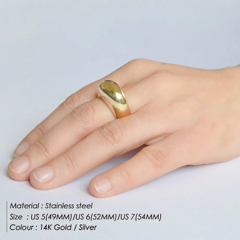 Simple Stainless Steel Arc Ring gold/silver