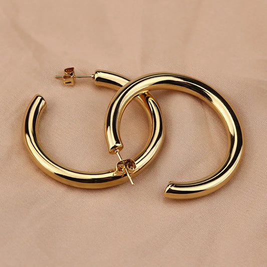 Thick Round Circle Earrings